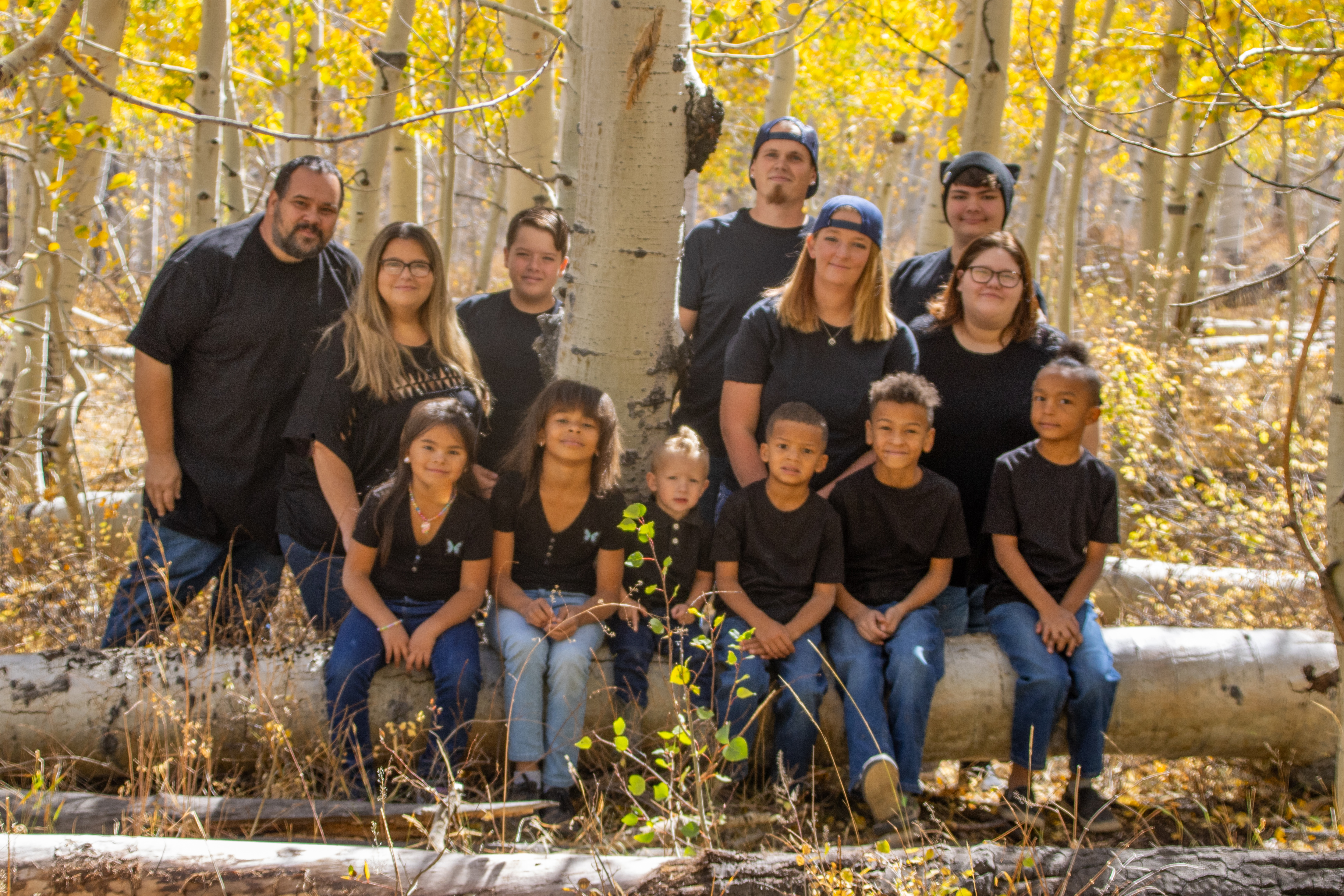 Blended family sharing their therapy journey